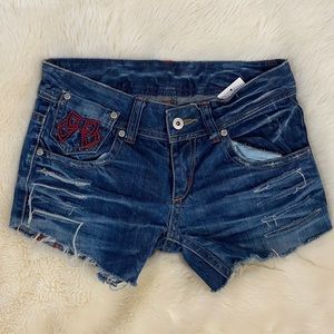 Vintage Style Dark Washed Jeans Shorts XS